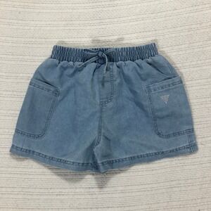 Guess Kids Denim Shorts Rhinestone Pockets Elastic‎ Waist Pull On Size 10/12